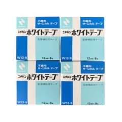 【4個セット】ニチバン ホワイトテープ 12mm×9m 不織布 まとめ売りのサムネイル