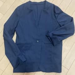 SOEJU ノーカラージャケット　ネイビー　Mサイズのサムネイル