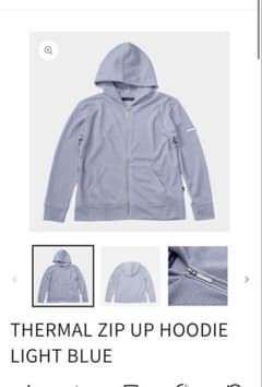 FEELS. THERMAL ZIP UP HOODIE LIGHT BLUE - メルカリ