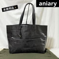 未使用✨aniary アニアリ　ビッグスタンプ　レザートート　ブラック　大容量 未使用✨aniary アニアリ ビッグスタンプ レザートート ブラック 大