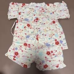 ベビー甚平 花柄 フリル袖 90サイズのサムネイル