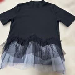 Classical Elf チュールトップス 黒 M フリル上品 高見えのサムネイル