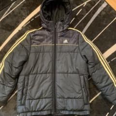 adidas フード付き黒中綿コートのサムネイル