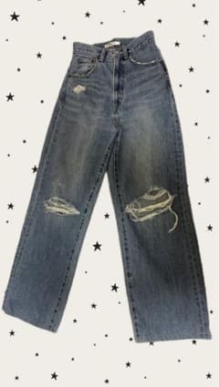 MOUSSY ストレートデニム ダメージ加工のサムネイル