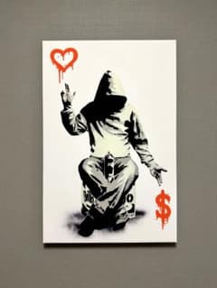 No.196 나무 프레임 캔버스 아트 브랜드 아트 포스터 BANKSY
