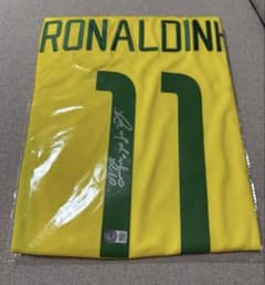 Ronaldinho ロナウジーニョ 直筆サインユニ ブラジル 未開封 立ち会い Ronaldinho ロナウジーニョ 直筆サインユニ ブラジル 未開封 立ち会い