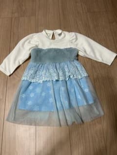 エルサ風ワンピース 　90cm　長袖　ディズニー　水色のサムネイル