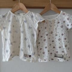 花柄 コットン Tシャツ2枚セット 100と95ｃｍのサムネイル
