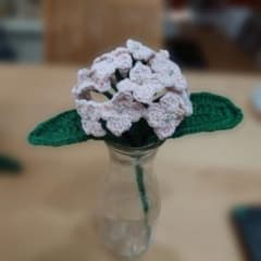 ハンドメイド かぎ針編み 紫陽花 アジサイ 造花【ライトピンク】 - 3