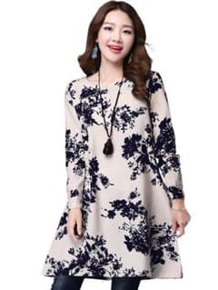 『迅速発送』♡花柄 チュニック ワンピース Aライン レディースのサムネイル