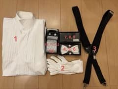 新郎小物セット（白シャツ・蝶ネクタイ・サスペンダー）のサムネイル