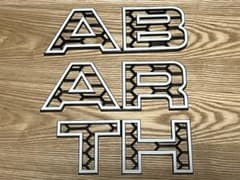 ABARTH LOGO IMPACT２ ホワイト Fiat Abarth Metal Domed Emblem Graphite White Carbon Black Logo