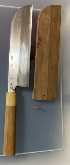 京都　老舗　有次　薄刃包丁　極美品のサムネイル