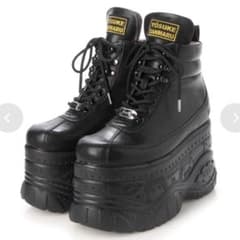 YOSUKE 超厚底レースアップハイカットスニーカー ブラック 23.5cmのサムネイル
