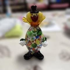 イタリア MURANO ベネチアンガラス ムラノガラス ピエロ置物 - メルカリ