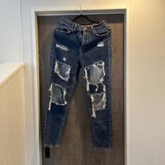 ZARA ダメージ加工デニムパンツのサムネイル