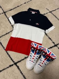 【希少】　ラコステポロシャツ トリコロールカラー UKカラーY2Kのサムネイル