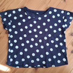無印良品 ネイビー 水玉模様 Tシャツ 130cmのサムネイル