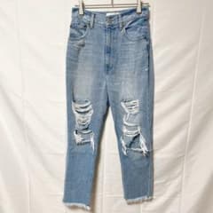 AZUL by moussy distressed skinny jeans with raw hem, refreshing cotton.