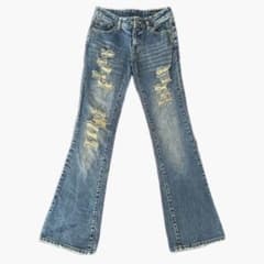 フレアパンツ ブーツカット デニム y2kのサムネイル