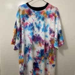 【新品手染め】タイダイ Tシャツ 3XLサイズ　マルチカラー クルーネックのサムネイル