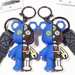 ロボットベア ストラップ キーホルダー 2個 青 クマ くま