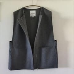 COS ウール混 ノースリーブベスト グレー