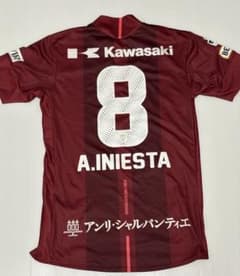 ヴィッセル神戸 ユニフォーム 半袖 イニエスタ asics メンズMサイズ