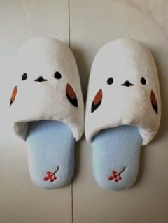 もふもふ　チビシマエナガちゃん 子ども用スリッパ（約16-18cm） ブルーのサムネイル