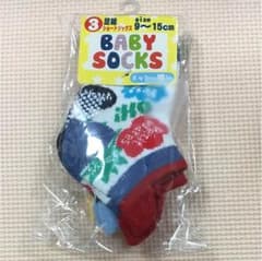 新品＊ベビーソックス 9〜15cm ショートソックス①３足組のサムネイル