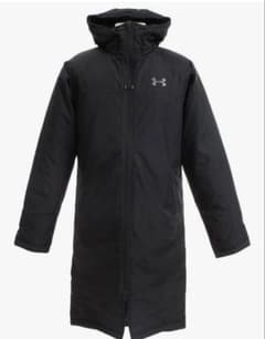 MD 黒 アンダーアーマー中綿入りウインドブレーカーベンチコート