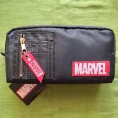 【未使用】MARVEL ブラック ナイロン ポーチ ペンケースのサムネイル