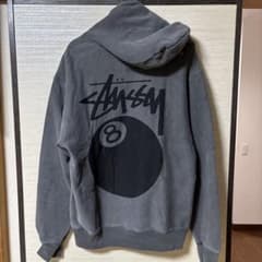 ステューシーStussy 8ボールロゴ グレーパーカー スウェットフーディのサムネイル