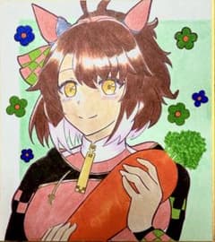ウマ娘 ダンツフレーム 手描きイラスト 色紙 - メルカリ