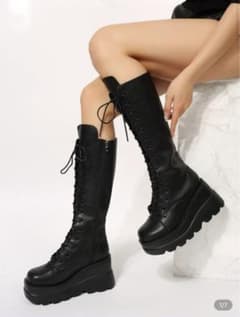 SHEIN ロングブーツ　黒のサムネイル