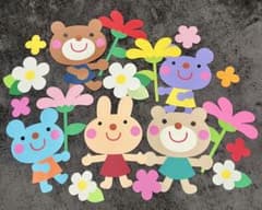 壁面　保育　春　♡どうぶつとおはな♡のサムネイル