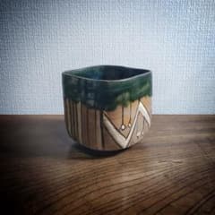 茶道具　鳴海織部　角形　深向付　美濃　オリベ　懐石 鳴海織部・工芸店ようび 工芸品