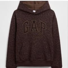 新品未使用　GAP レオパード柄 ロゴ プルオーバー パーカー ブラウン XSのサムネイル