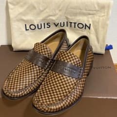 LOUIS ブラウン ハラコレザーローファー ✨新品未使用✨ダミエソバージュ ルイヴィトン VUITTON ダミエ ブラウン系 ハラコ スリッポン ヴィトン ルイ 靴