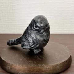 オブシディアン 天然石 鳥のオブジェ 黒曜石 - メルカリ