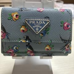 ✨美品✨】 プラダ 三角ロゴ ツバメ 二つ折り財布 ライトブルー RFID