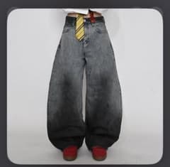 地底人 バルーンデニムパンツ ケミカルウォッシュのサムネイル
