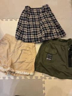150cm キッズ服スカート風キュロット3セットのサムネイル