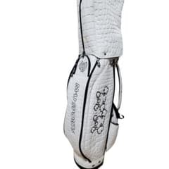 美品 MU SPORTS レディース キャディバッグ クロコ 白 ゴルフ