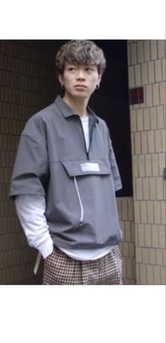 ジエダ jieda ハーフジップアップシャツ グレー sのサムネイル
