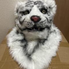 【未使用】口が動く ホワイトタイガー マスク 白虎 仮装 ハロウィン