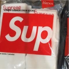supreme hanes ソックス 白 2足 socksのサムネイル