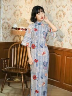 【極美品】個性浴衣レトロモダンな主役級ワンピース♡ 華奢見え・写真映え抜群✨のサムネイル