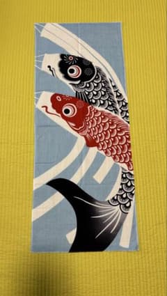 新品　COTONONE 手ぬぐい 2枚ブラウン系 と鯉のぼり　四角柄　手拭い