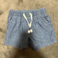 キッズ デニム風 ハーフパンツ ウエストゴムのサムネイル